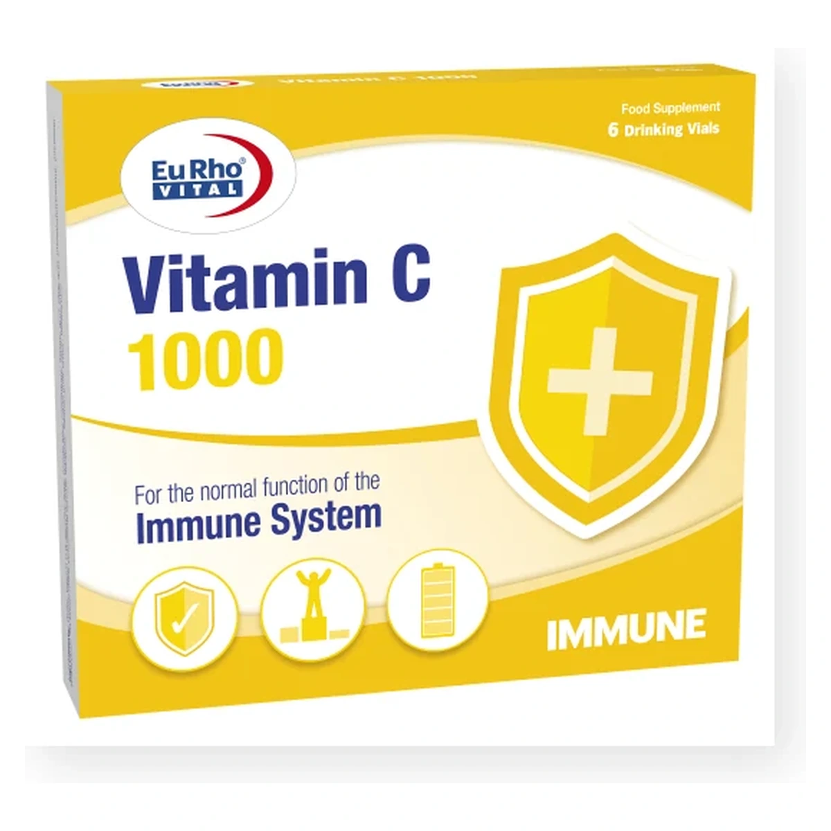 ویال خوراکی ویتامین C 1000 میلی گرم با طعم پرتقال یوروویتال 6 عددی
