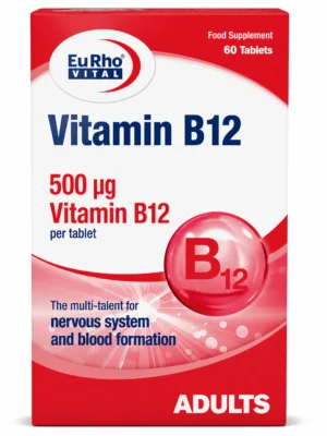 ویتامین B12 500 میکروگرم یوروویتال قرص 60 عددی | VITAMIN B12 500 MCG EURHOVITAL TABLETS 60 COUNT