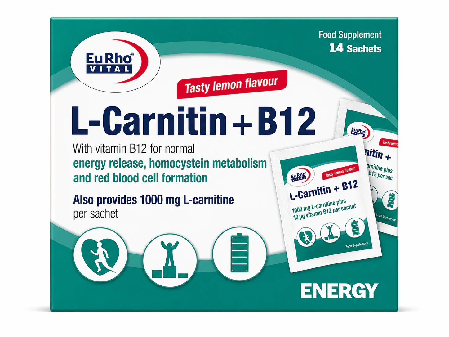 ال کارنیتین پلاس B12 یوروویتال ساشه 14 عددی