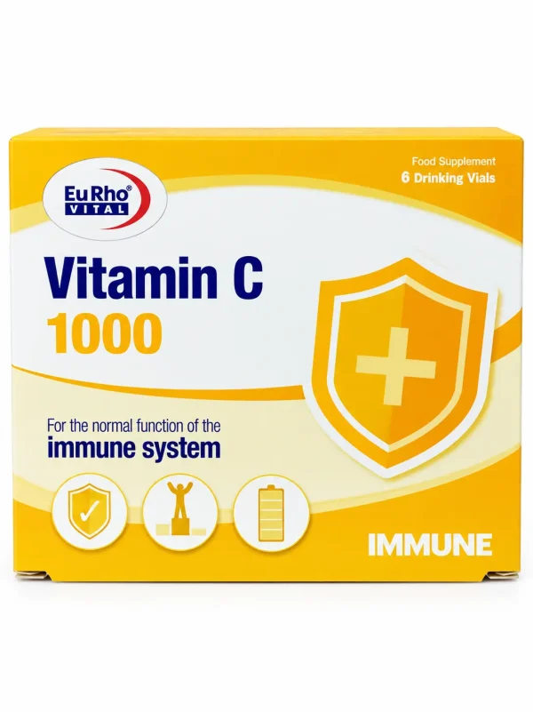 ویتامین C 1000 میلی‌گرم یوروویتال ویال خوراکی پرتقال 6 عددی